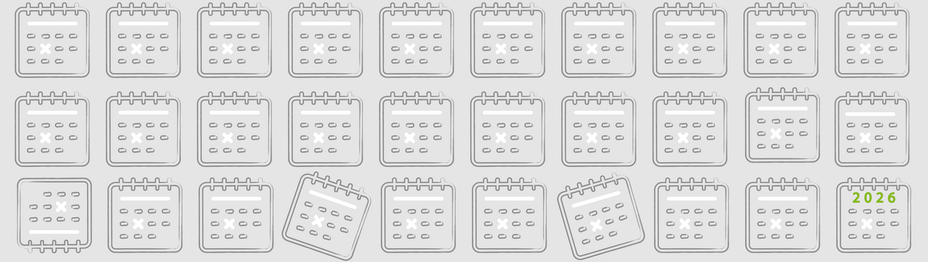 Die wiederholte Anordnung eines Kalender-Icons.